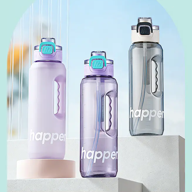StrawPlasticWaterBottleforGymandDailyHydration