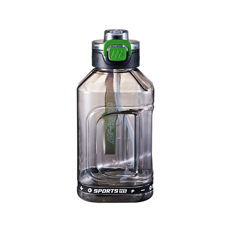 Large Capacity Gallon Plastic Straw Water Bottle Fitness Jug with Handle
