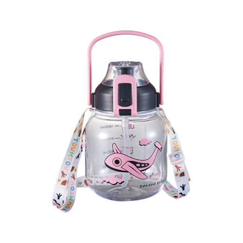 Straw Plastic Water Bottle